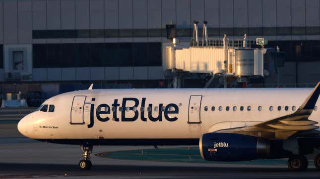 A JetBlue Airways-operated Airbus plane