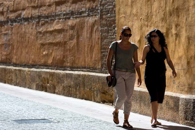 SPAIN - SEPTEMBER 13: Spanish women in Calle Sacramento in Leon, Castilla y Leon, Spain (Photo by Tim Graham/Getty Images)