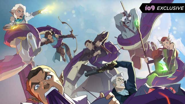 The animated heroes of Vox Machina do battle with a tentacled monster in the cover of the series' Original Soundtrack.
