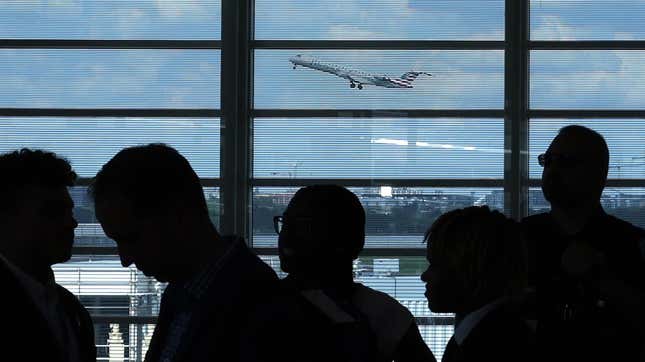 An American Airlines flight takes off from Ronald Reagan Washington National Airport on July 10, 2023 in Washington, DC. 