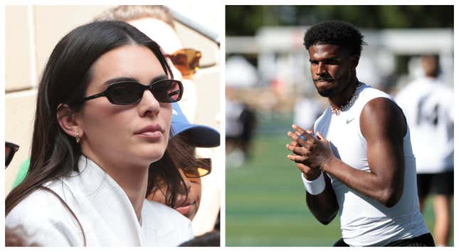 L: Kendall Jenner, R: Shedeur Sanders