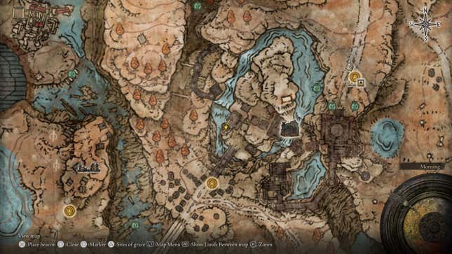 A screenshot from Elden Ring shows Milady's location.