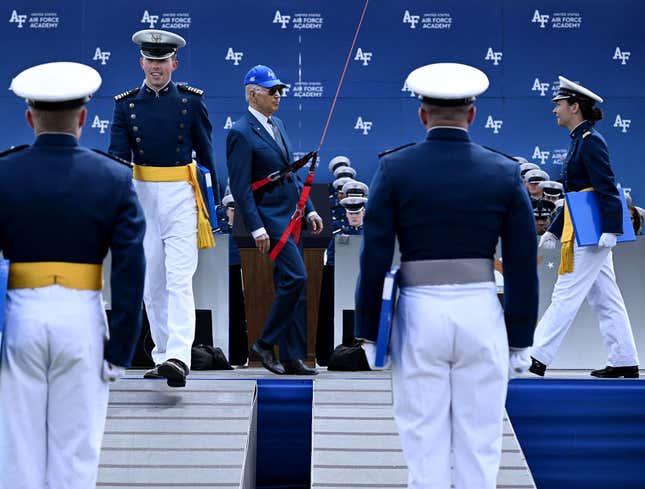 Image for article titled Biden Airlifted To Standing Position