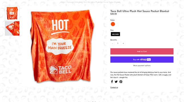 Taco bell discount hot sauce blanket