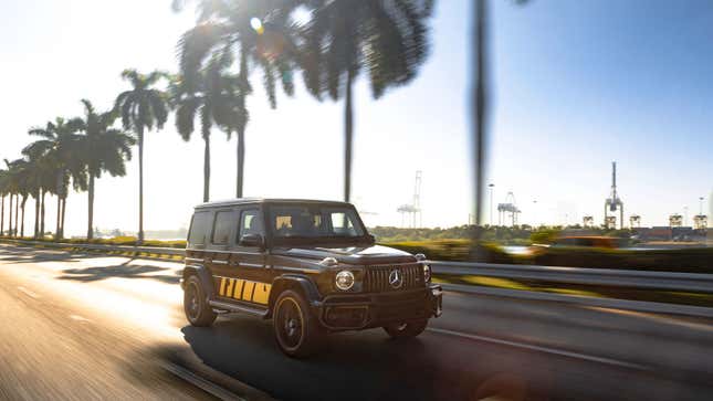 A Mercedes G Wagon on a highway 