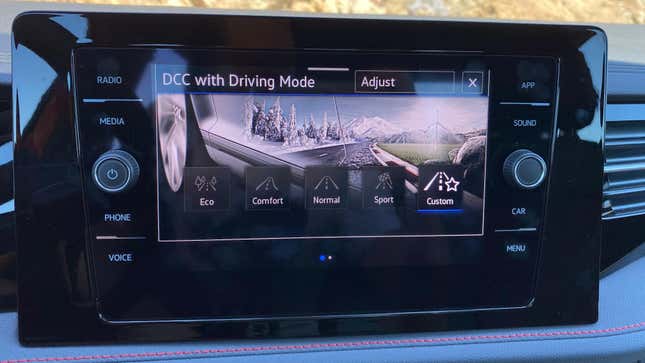 A close-up of the infotainment in the GLI