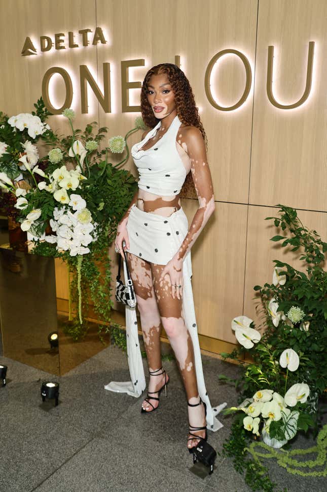 NEW YORK, NEW YORK - JUNE 25: Winnie Harlow attends the Delta One Lounge Grand Opening at JFK Airport on June 25, 2024 in New York City. 