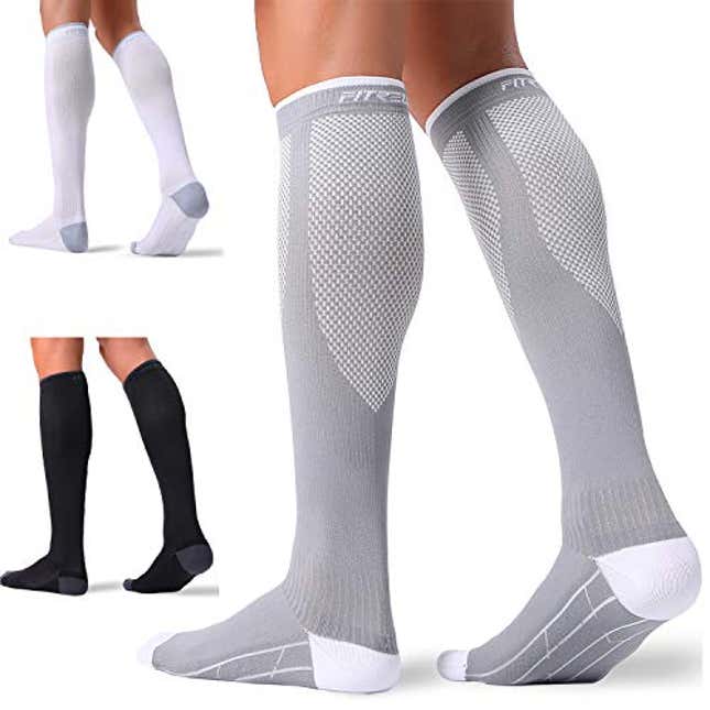 FITRELL 3 Pairs Compression Socks for Women and Men 20-30mmHg- Support ...