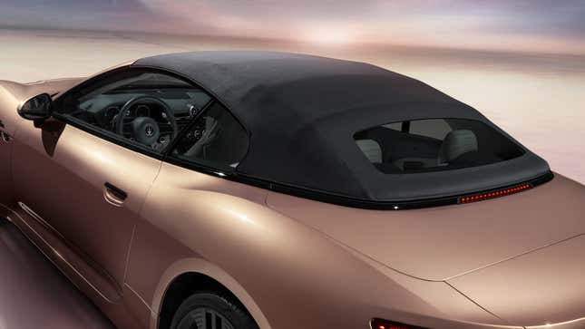 A photo of the new Maserati GranCabrio Folgore electric car.