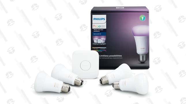 Philips Hue White and Color Ambiance Starter Kit | $140 | Amazon | Clip the $1.62 coupon