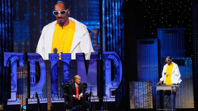 Snoop Dogg roasts Trump at a Comedy Central event in 2011.