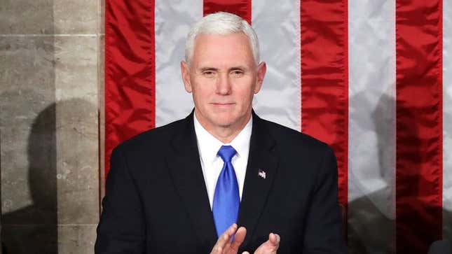 Image for article titled Pence Passing Time During Trump’s Speech By Mentally Baptizing Senators