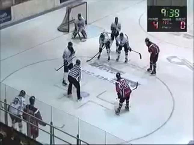 Hockey Fight Concludes With A Hug And A Beer
