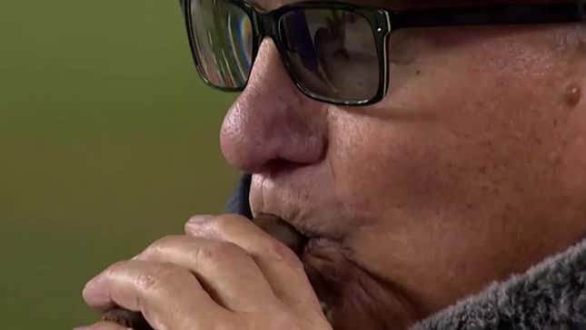 Chuck Pagano's Dad Gnawing On His Cigar, In Slow Motion