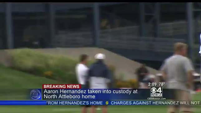 CBS Boston Wonders If Arrest In Murder Case Is "Blemish" For Patriots