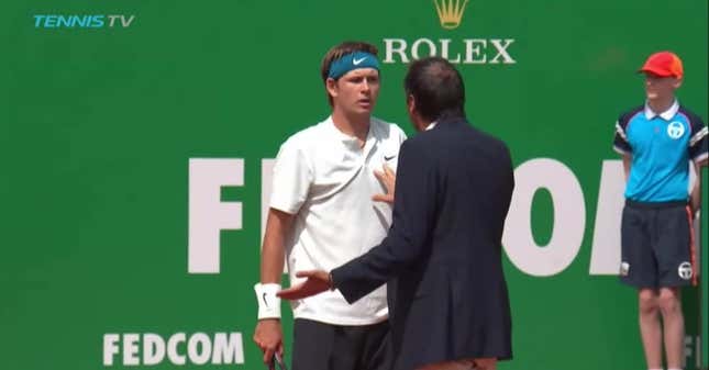 Tennis Player Screams In Chair Umpire's Face During Overgrown Tantrum