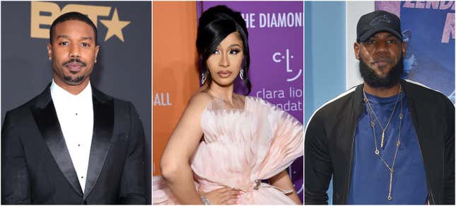 From L to R: Michael B. Jordan, Cardi B and LeBron James are some of the celebrities who are demanding justice in the shooting case of Jacob Blake.