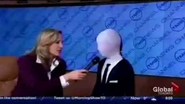 Cool Kid Goes On Local News as Slender Man, Nobody Gets The Reference
