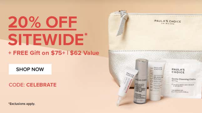 20% Off Sitewide, Plus Free Limited Edition Bundle on Orders of $75+ and Bonus Primer Serum on Orders of $99+ | Paula’s Choice | Promo code CELEBRATE