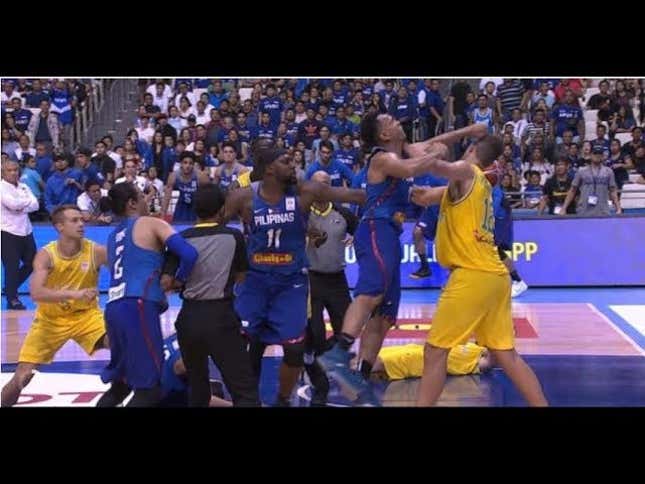 Huge Brawl Breaks Out During Australia-Philippines Basketball Game