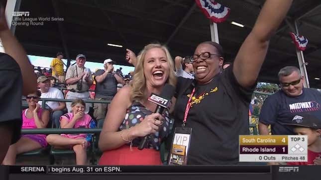 Little Leaguer Blasts Homer While Mom Is Doing Live ESPN Interview