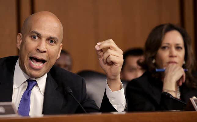 Image for article titled Cory Booker Tells Don Jr.: ‘Kamala Harris Doesn&#39;t Have Shit to Prove’ About Being Black