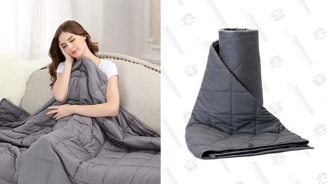 BUZIO 20lb. Weighted Blanket (Dark Grey, 60&quot;x80&quot;) | $56 | Amazon | Use the promo code 49CBLUJ2