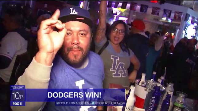 L.A. Fox Station Runs Postgame News Promo: "DODGERS WIN!"