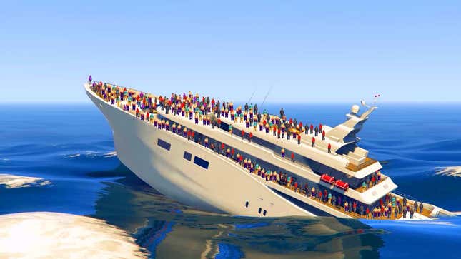 <i>GTA V</i> Player Sinks A Yacht With 100 Bodies