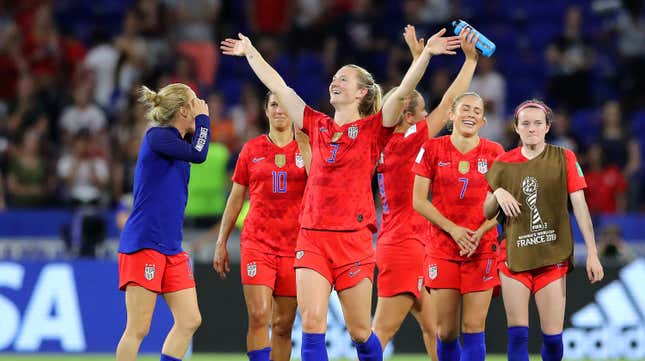 Image for article titled Please Enjoy These Photos of the US Women's Soccer Team Sipping Tea, Butchering England