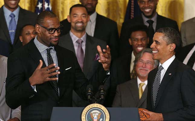 LeBron James at the White House with then President Barack Obama in 2013. 