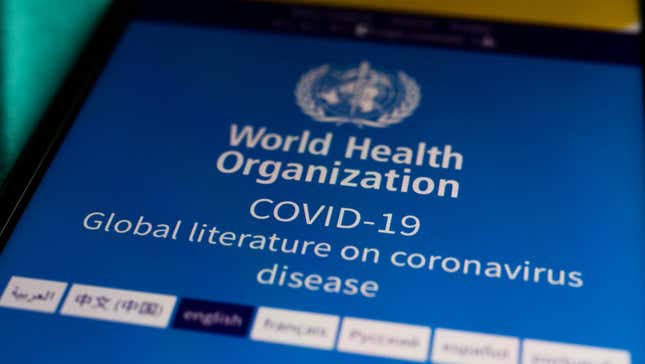 Image for article titled World Health Organization Says It Is &#39;Unrealistic&#39; to Expect Pandemic to Be Over by This Year