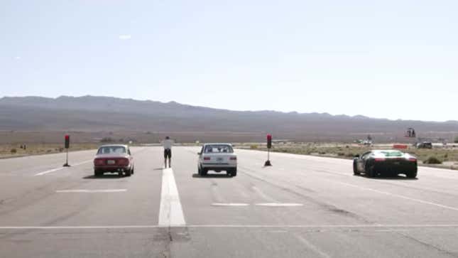 A screenshot of a race from Netflix series, Fastest Car