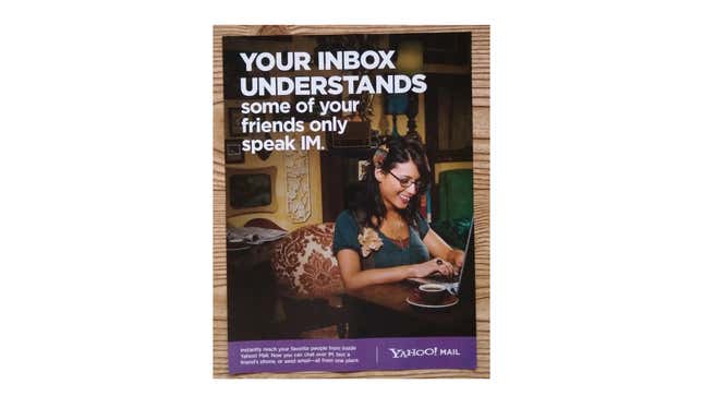 A photo of an old Yahoo Mail ad
