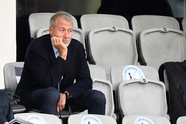 FILE - Then Chelsea soccer club owner Roman Abramovich attends the UEFA Women&#39;s Champions League final soccer match against FC Barcelona in Gothenburg, Sweden, May 16, 2021. On Wednesday, Dec. 20, 2023, Abramovich lost in his legal attempt to overturn sanctions slapped by the European Union for his role in the Russian invasion of Ukraine. Abramovich had filed a lawsuit at the EU’s general court against the European Union Council, which last year imposed punishment on the 57-year-old oligarch as part of measures targeting Russia and President Vladimir Putin’s close allies. (AP Photo/Martin Meissner, File)