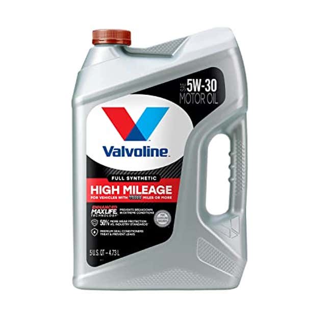 Image for article titled Valvoline Full Synthetic High Mileage with MaxLife Technology SAE 5W-30 Motor Oil 5 QT, Now 25% Off