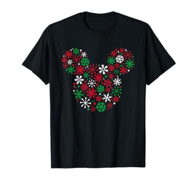 Image for article titled Disney Mickey Mouse Icon Holiday Snowflakes T-Shirt, Now 30% Off