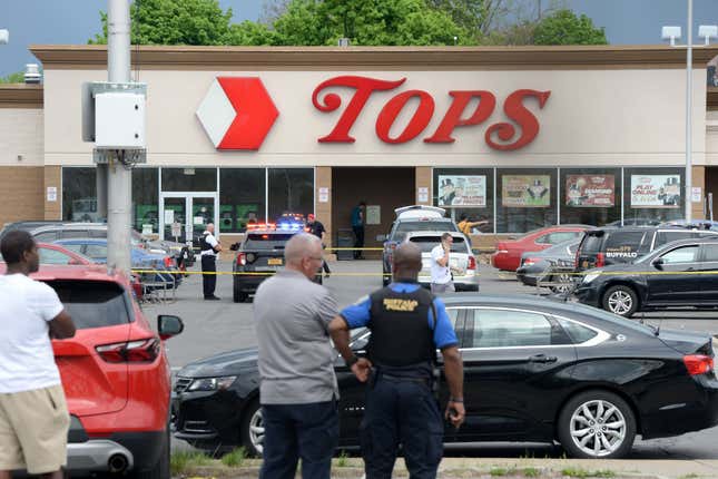 Buffalo Police on scene at a Tops Friendly Market on May 14, 2022, in Buffalo, New York.