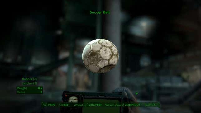 A soccer ball floats in the air with text that reads "Soccer Ball"