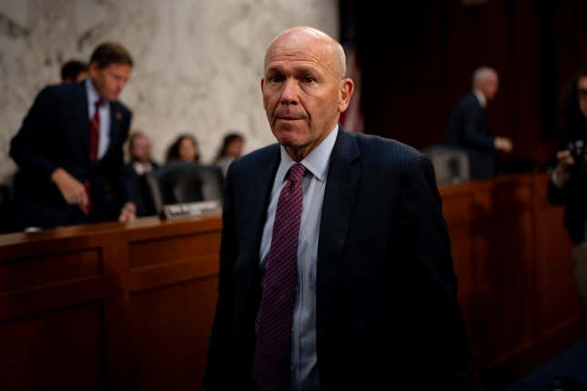 Boeing CEO Dave Calhoun after a Senate hearing on Boeing’s broken safety culture on Capitol Hill on June 18, 2024 in Washington, DC.