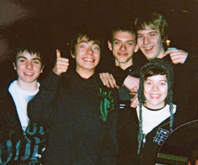 Harry styles (bottom right) with White Eskimo bandmates