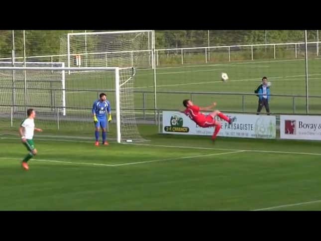 Swiss Defender Scores Spectacular Bicycle Kick Into His Own Goal