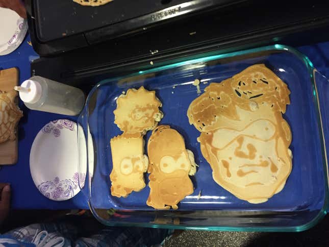 Potentially copyright-infringing printed pancakes.
