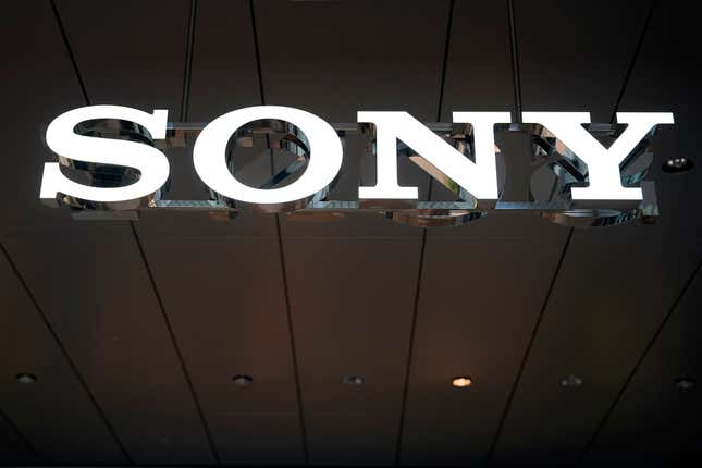 FILE - A logo of Sony is seen at the headquarters of Sony Corp. on May 10, 2022, in Tokyo. Japanese electronics and entertainment company Sony’s profit rose 13% in October-December on growing growing sales of music, image sensors and video games, the company said Wednesday, Feb. 14, 2024. (AP Photo/Eugene Hoshiko, File)