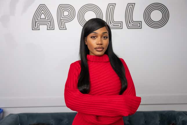 NEW YORK, NEW YORK - JANUARY 15: Activist Chelsea Miller backstage during the 17th Annual Apollo Uptown Hall: MLK - Blueprint For The Culture at The Apollo Theater on January 15, 2023 in New York City. 