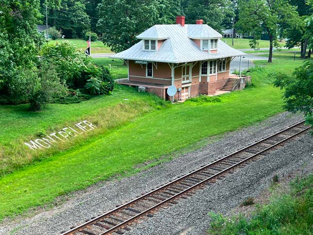 The Montpelier Station railroad depot was built in 1910. The U.S. Postal Service has closed the small Virginia post office over concerns about its location inside the depot, which also serves as a museum about racial segregation.