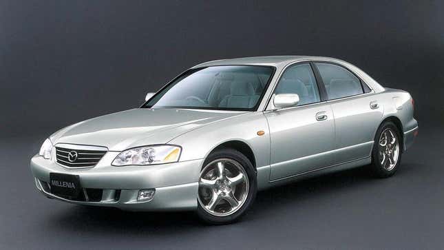 A silver Mazda Millenia.