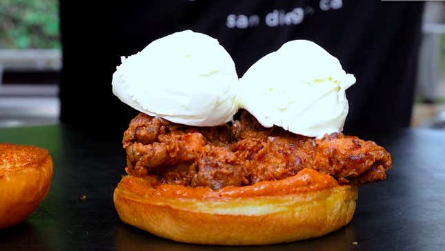 Ice Cream-Topped Sandwiches : Nashville Hot Crispy Chicken Ice