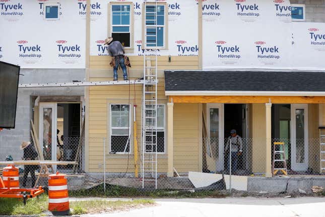 New apartments are seen under construction while building material supplies are in high demand near downtown Tampa, Florida, U.S., May 5, 2021. 