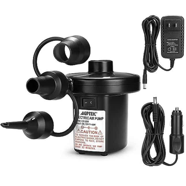 Image for article titled AGPTEK Electric Air Pump with 3 Nozzles, Now 20% Off